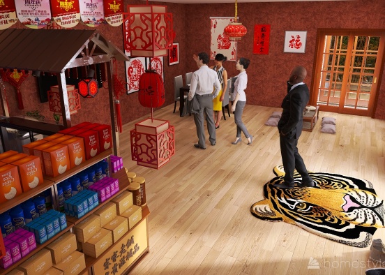 A resturant tiger year themed Design Rendering