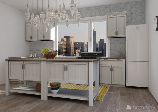 Boho kitchen #Residential #InteriorDesign #Contemporary #Modern #Scandinavian  Design Rendering