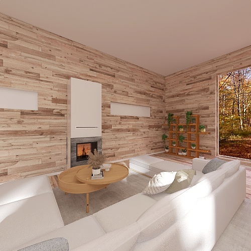#EmptyRoomContes-WoodenHouse Design Rendering