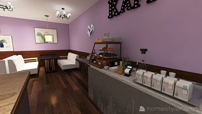 Coffee Room 3d design renderings