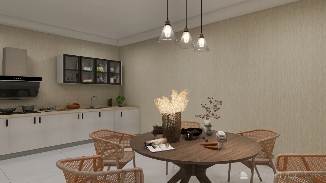 kitchen + dinning room 3d design renderings