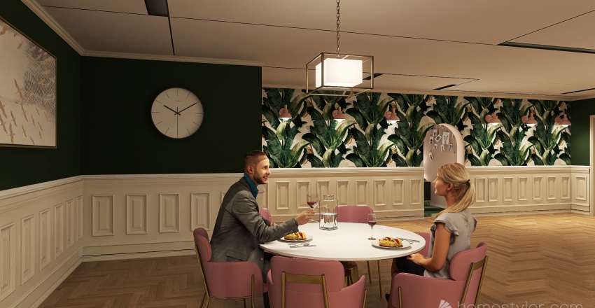 PINK & GREEN House 3d design renderings