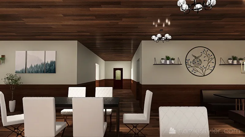 Dining Hall 3d design renderings