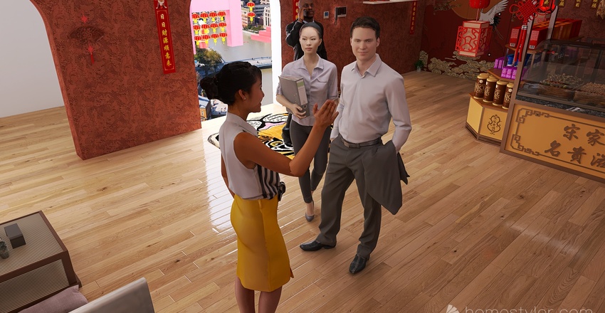 A resturant tiger year themed 3d design renderings