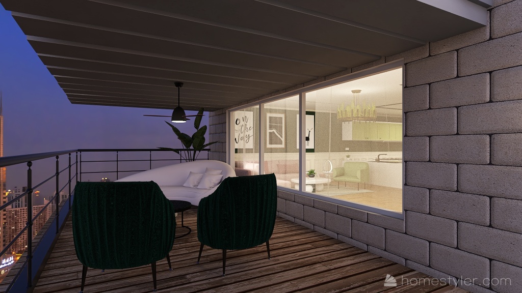 PINK & GREEN House 3d design renderings