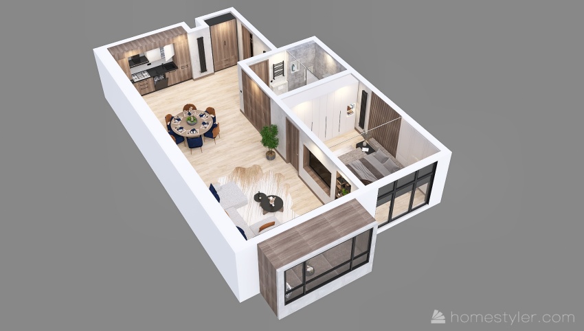 #HSDA2021Residential Modern Neutral Apartment 3d design picture 89.43