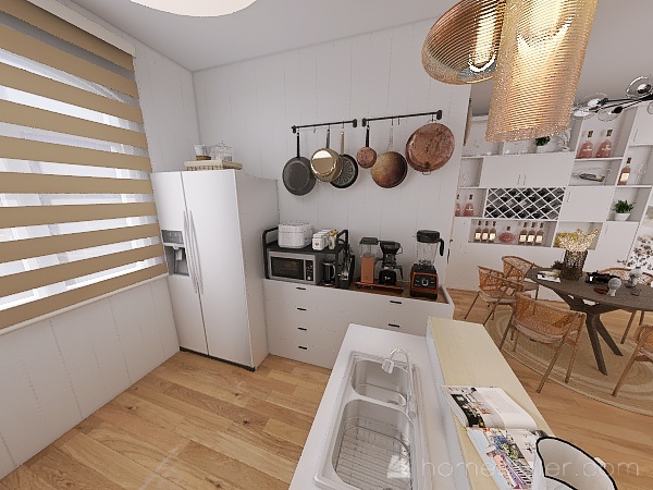 Apartment 1 bhk 3d design renderings
