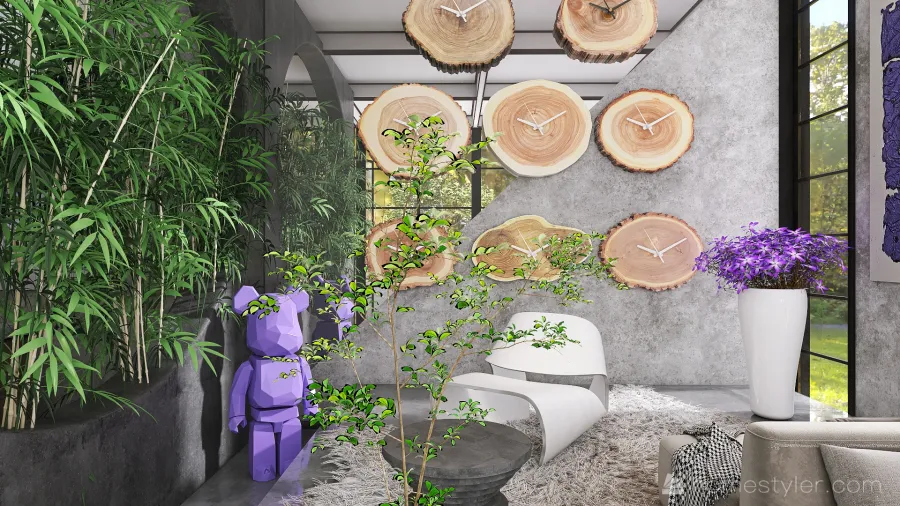 #VeryPeriContest_Japandi Purple 3d design renderings