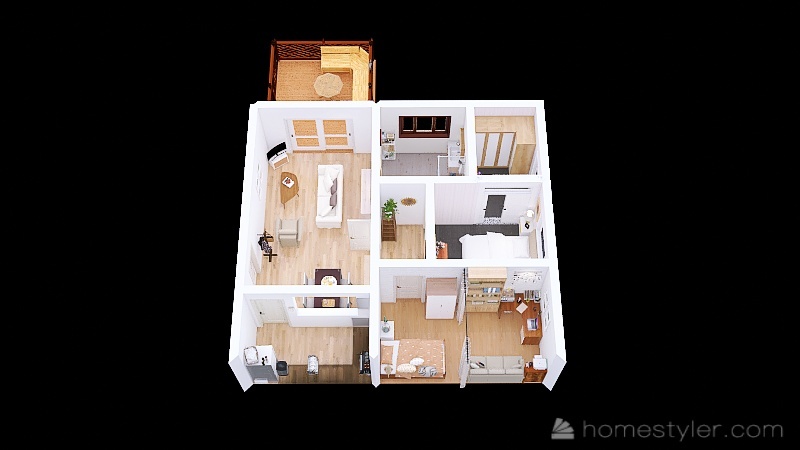 un appartement avec un balcon 3d design picture 89.05