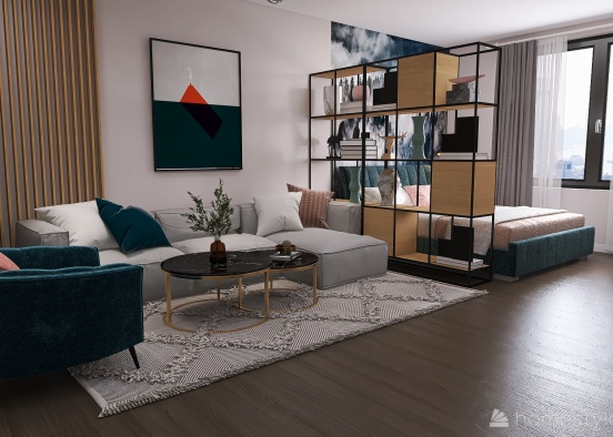 Bedroom-living room I Спальня-гостиная  Design Rendering