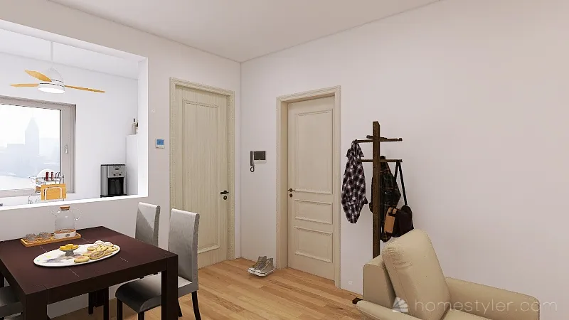 un appartement avec un balcon 3d design renderings