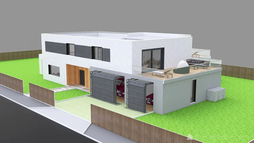 Dom i działka  - projekt 3d design renderings