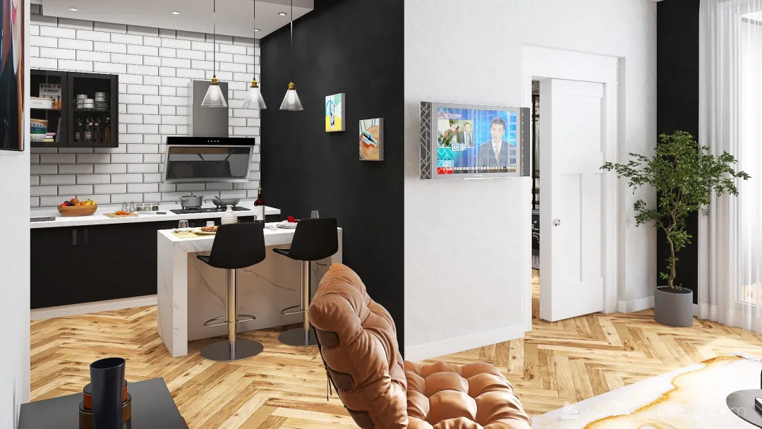 pequeño apartamento 3d design renderings