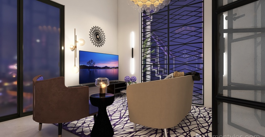 Living,Dining,Kitchen Bedroom 3d design renderings