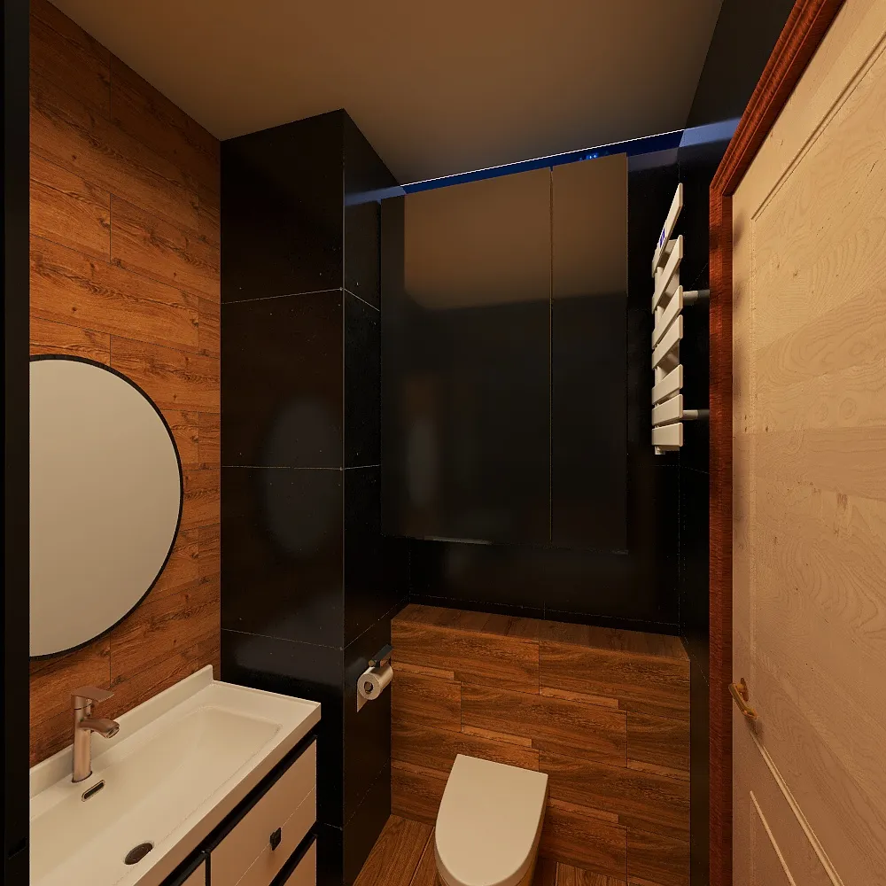 Bathroom 3,4m2 3d design renderings