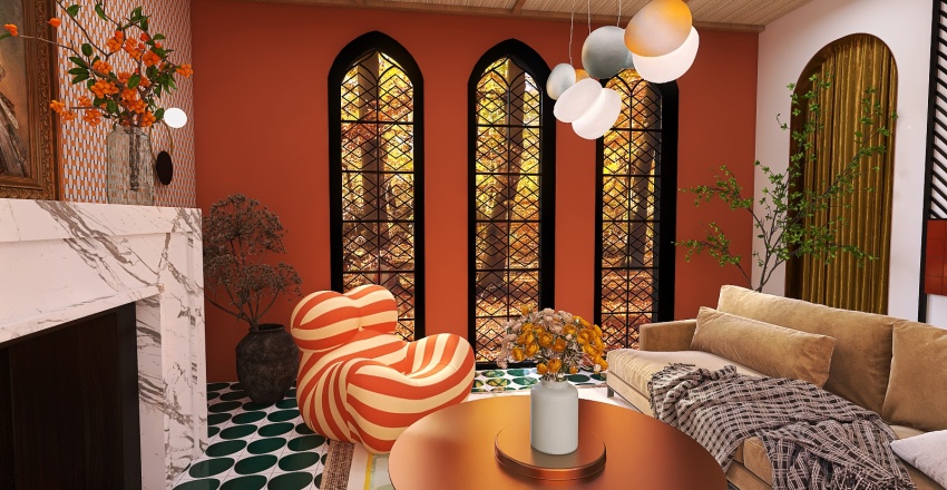 Funky, Fun and Orange 3d design renderings