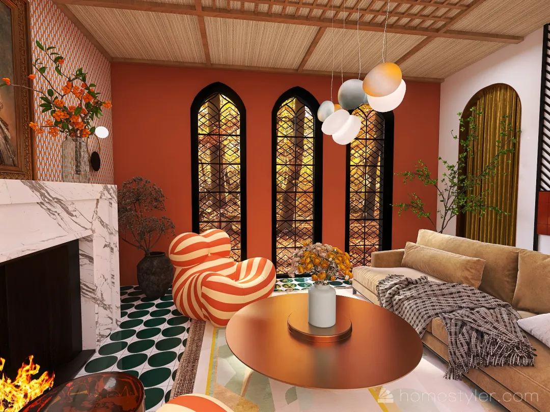 Funky, Fun and Orange 3d design renderings