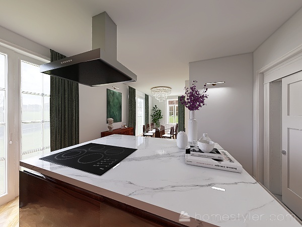 kitchen Living and Dining Room 3d design renderings