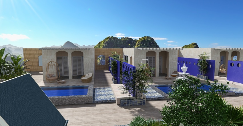 3 bungalows 3d design renderings