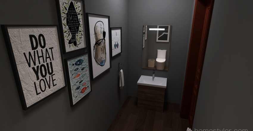 Powder Room 3d design renderings