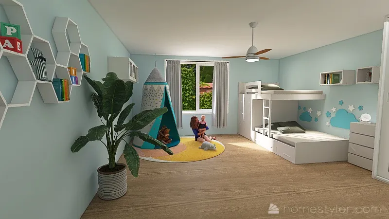 Habitación para niños 3d design renderings