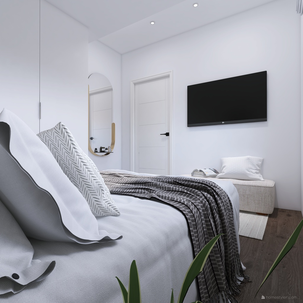Modern Neutral White | Small Apartment 3d design renderings