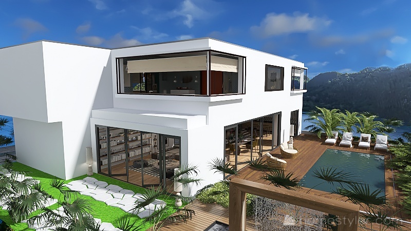 Modern villa moderne bord de mer HSDA2021Residential 3d design renderings
