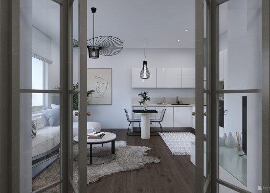 Neutral White | Small Apartment Design Rendering
