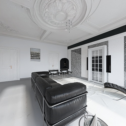 Room 1- Classic Black and White 3d design renderings