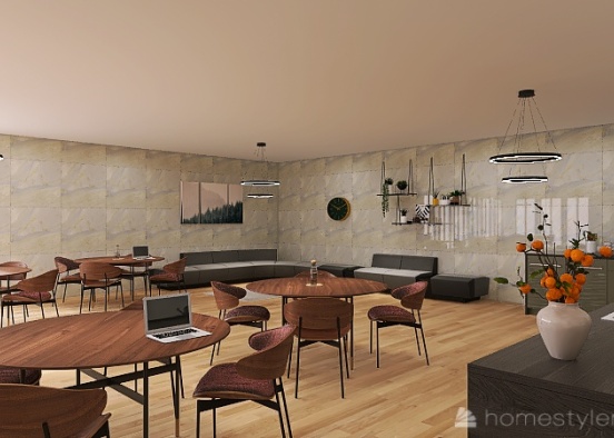 Restaurant living space Design Rendering