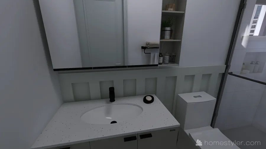 Banheiro suite 3d design renderings