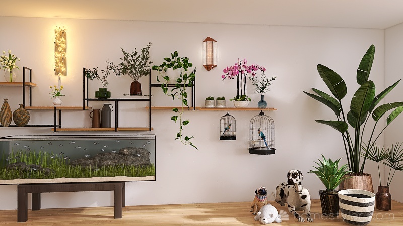 Pet and Plant Shop Aesthetic 3d design renderings