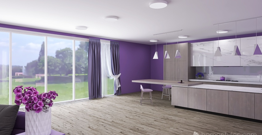 #VeryPeriContest-Purple Resort 3d design renderings