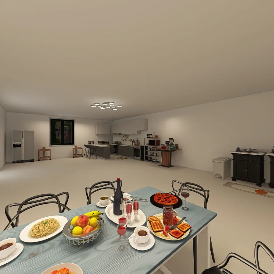 Kitchen&Dining Room 3d design renderings
