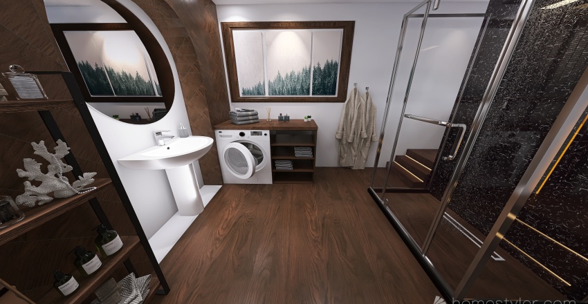Męska łazienka Lądek Zdrój 3d design renderings