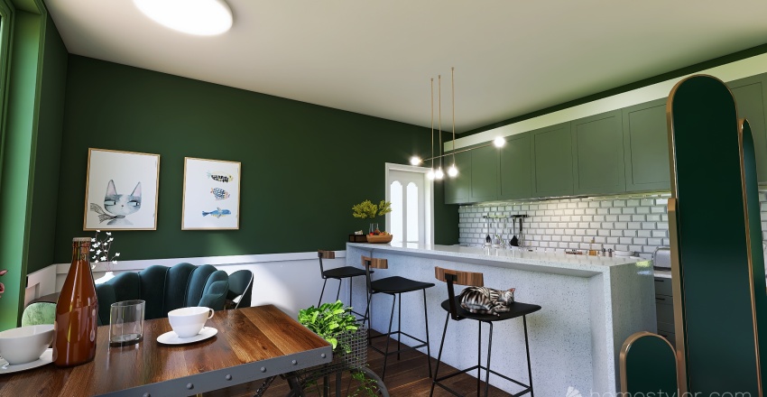 Green Cat Cafe #Residential#Commercial#Exterior Design#Interior Design#Video 3d design renderings