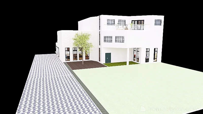 Art Deco Style Flat 3d design renderings