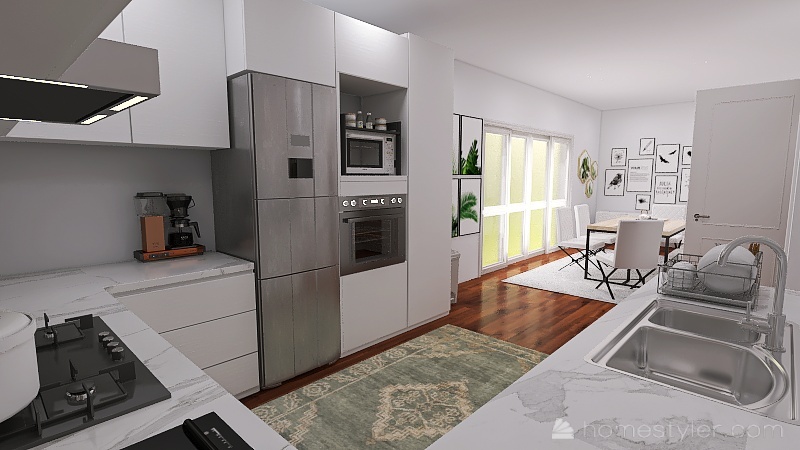 Kitchen/Living/Dining Room 3d design renderings