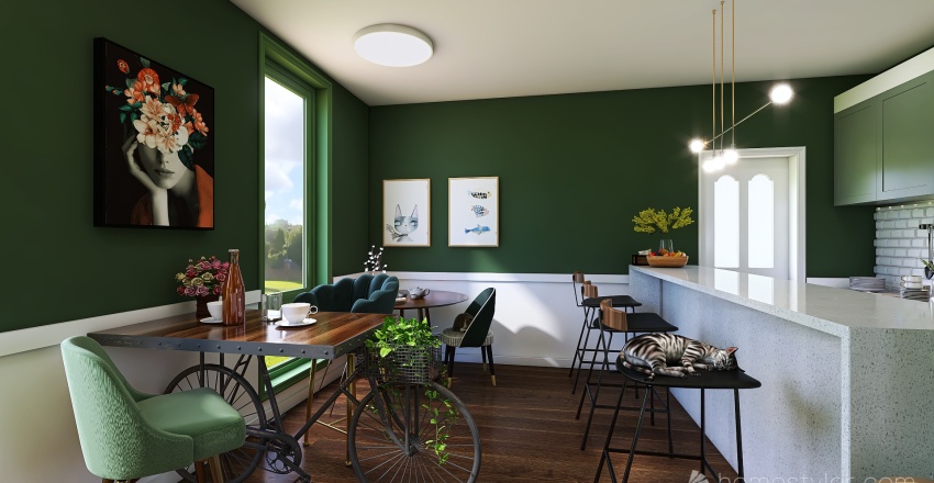 Green Cat Cafe #Residential#Commercial#Exterior Design#Interior Design#Video 3d design renderings