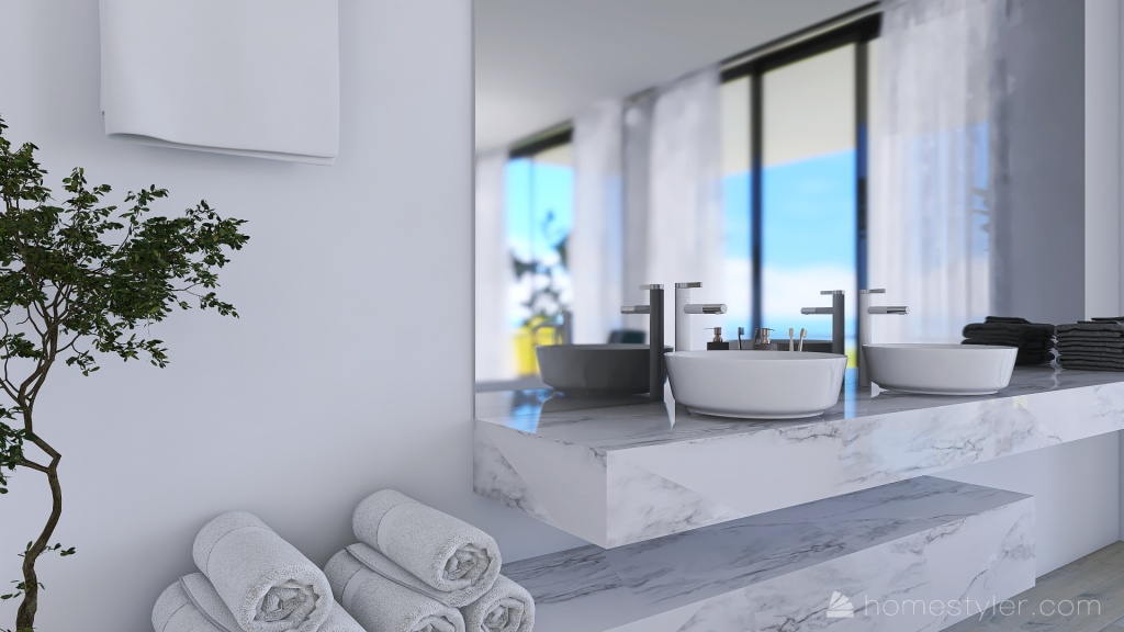 Marble and teal 3d design renderings