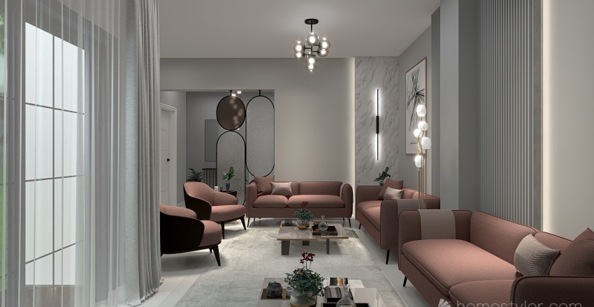 Living Room & Entrance (El Sebaay Villa) 3d design renderings