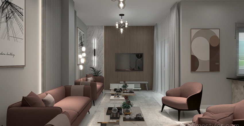 Living Room & Entrance (El Sebaay Villa) 3d design renderings