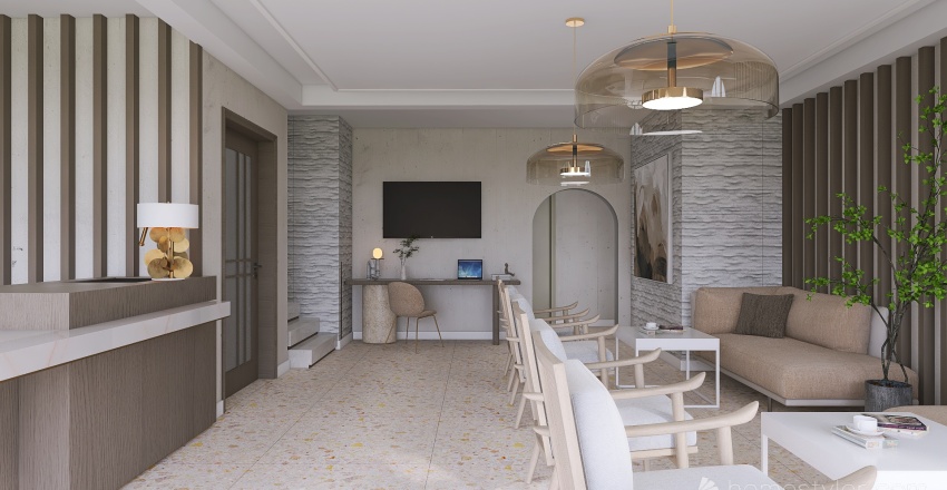 Hotel Entrance-Reception 3d design renderings