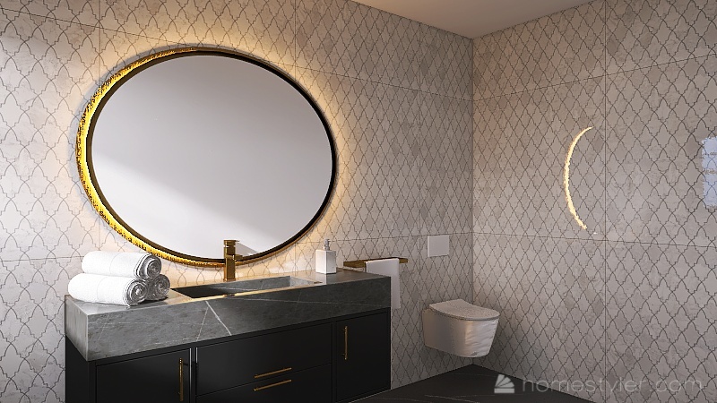 Powder Room 3d design renderings