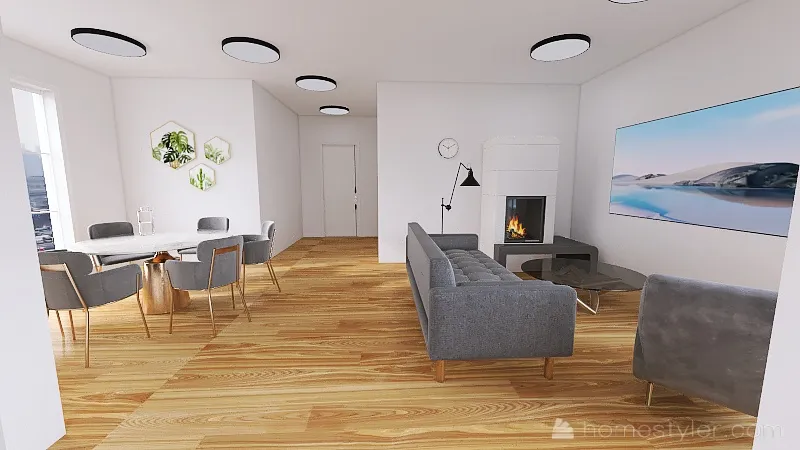 Cozy flat 3d design renderings