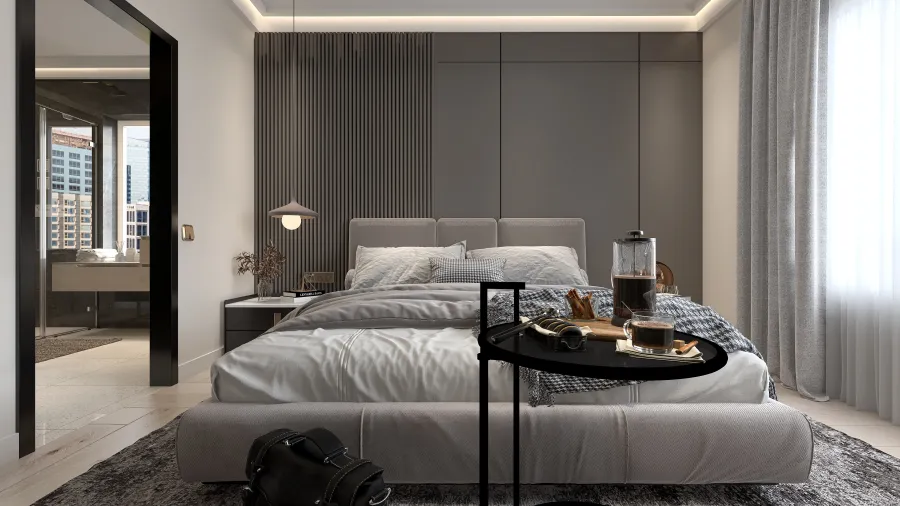 Modern Master Bedroom 3d design renderings
