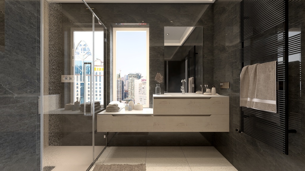 Modern Bathroom1 3d design renderings