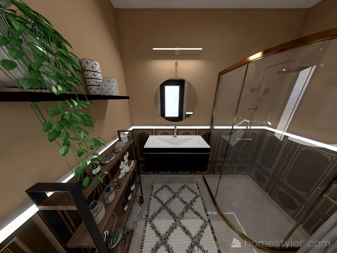 Gingerbread Bathroom 3d design renderings