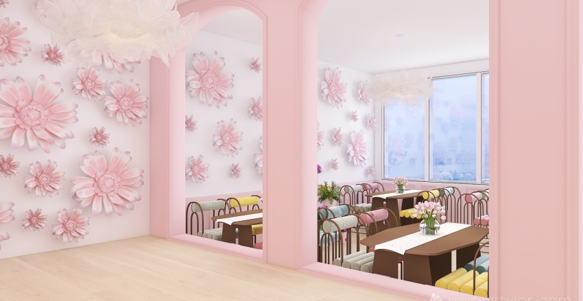 Contemporary PINK CAKE SHOP Red 3d design renderings