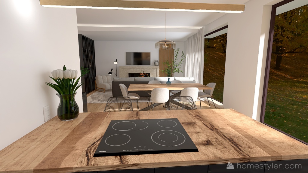 kitchen   dining   living room 3d design renderings